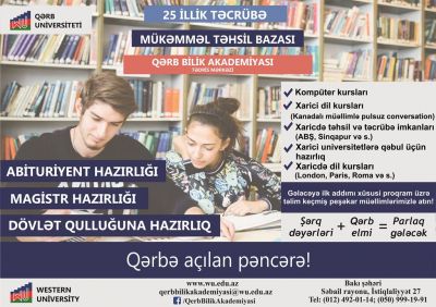 Qərb Universitetində intensiv tədris proqramı